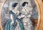 1854 jules david graham's paris fashion marriage antique engraving etching