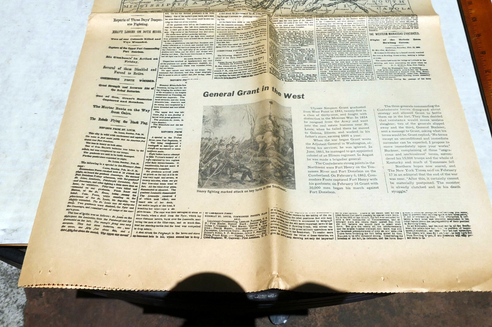 New York Times Febr. 17,  1862 Reprint Civil War Victories Kentucky & Tennessee