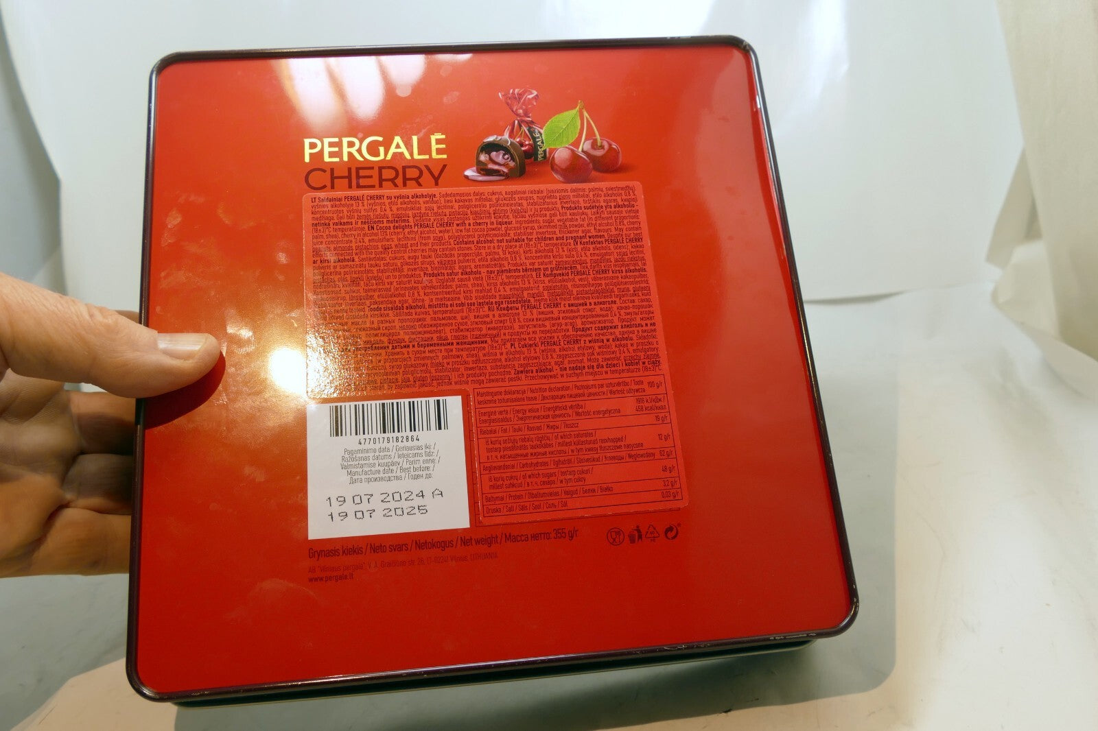 Pergale Cherry Metal Empty Tin/Container chocolate liquor candy