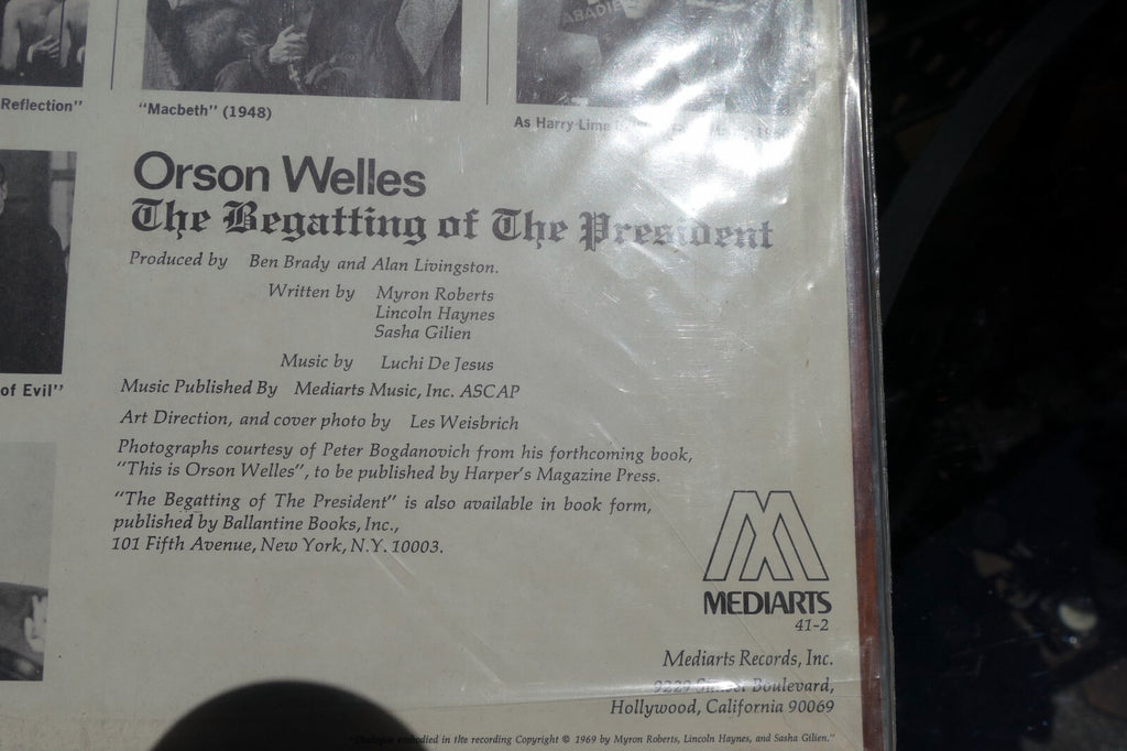 Orson Welles - The Begatting of The President Vinyl LP Album Mediarts 41-2