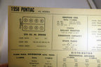 1958 Pontiac All Models Chart Sheet Wiring Diagram Sun Electric Corporation
