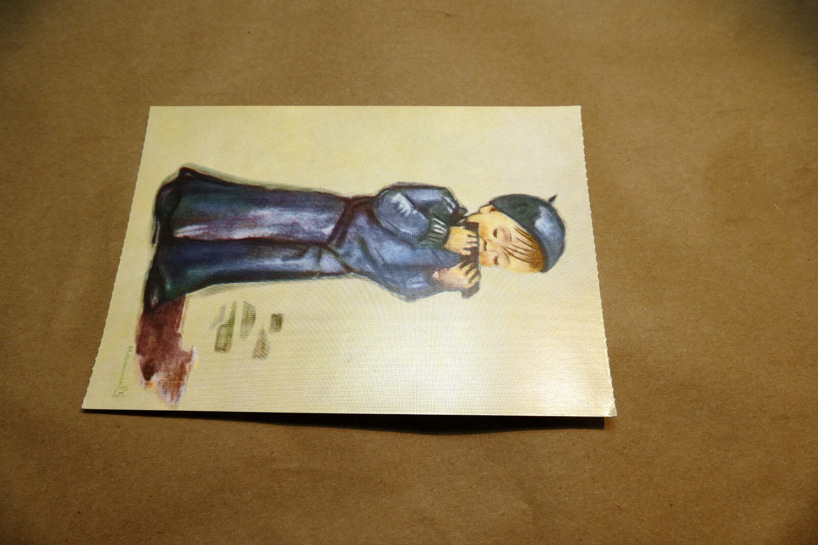 Hummel Musical Treat Boy Postcard W. Germany Art - Unposted - mint