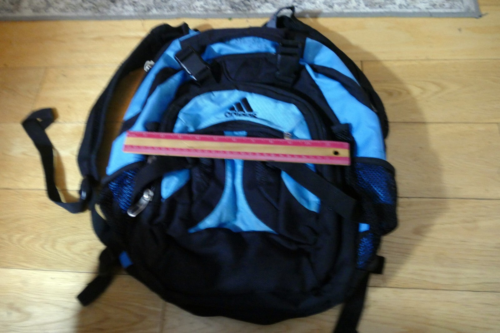 Adidas Load Spring Laptop Backpack Blue Black 4 Zip Pockets XL Large
