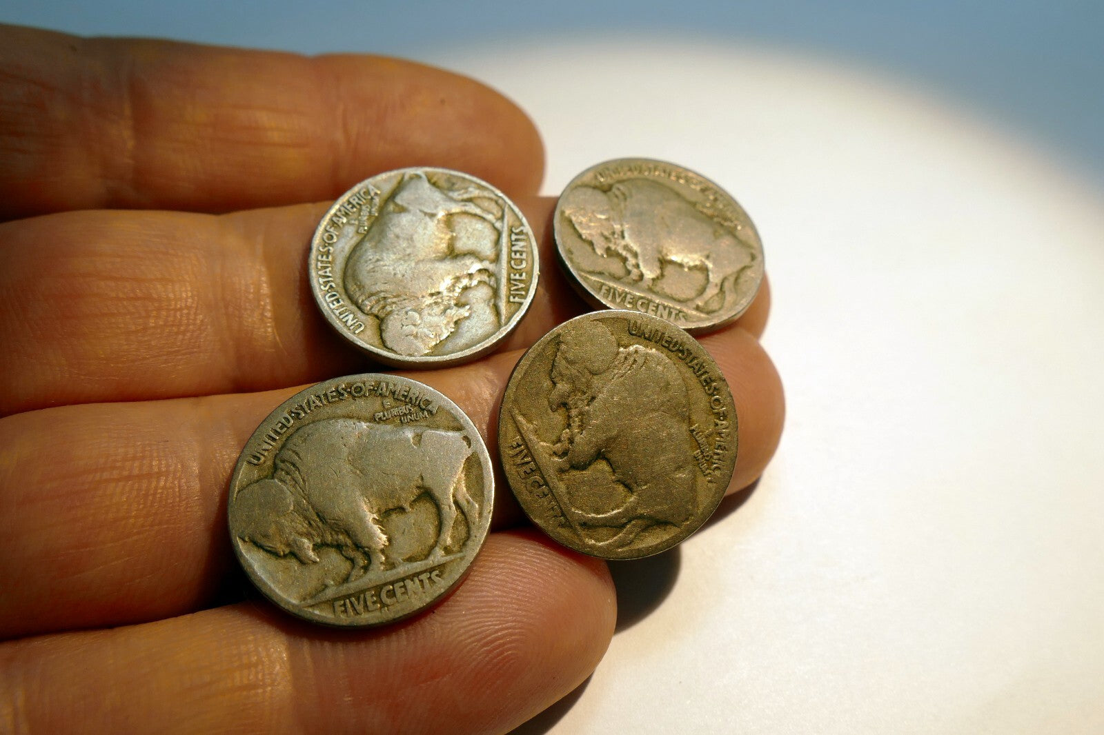 1930 US Buffalo 5c Five Cent Coin Copper Nickel lot of 4 pcs 4X