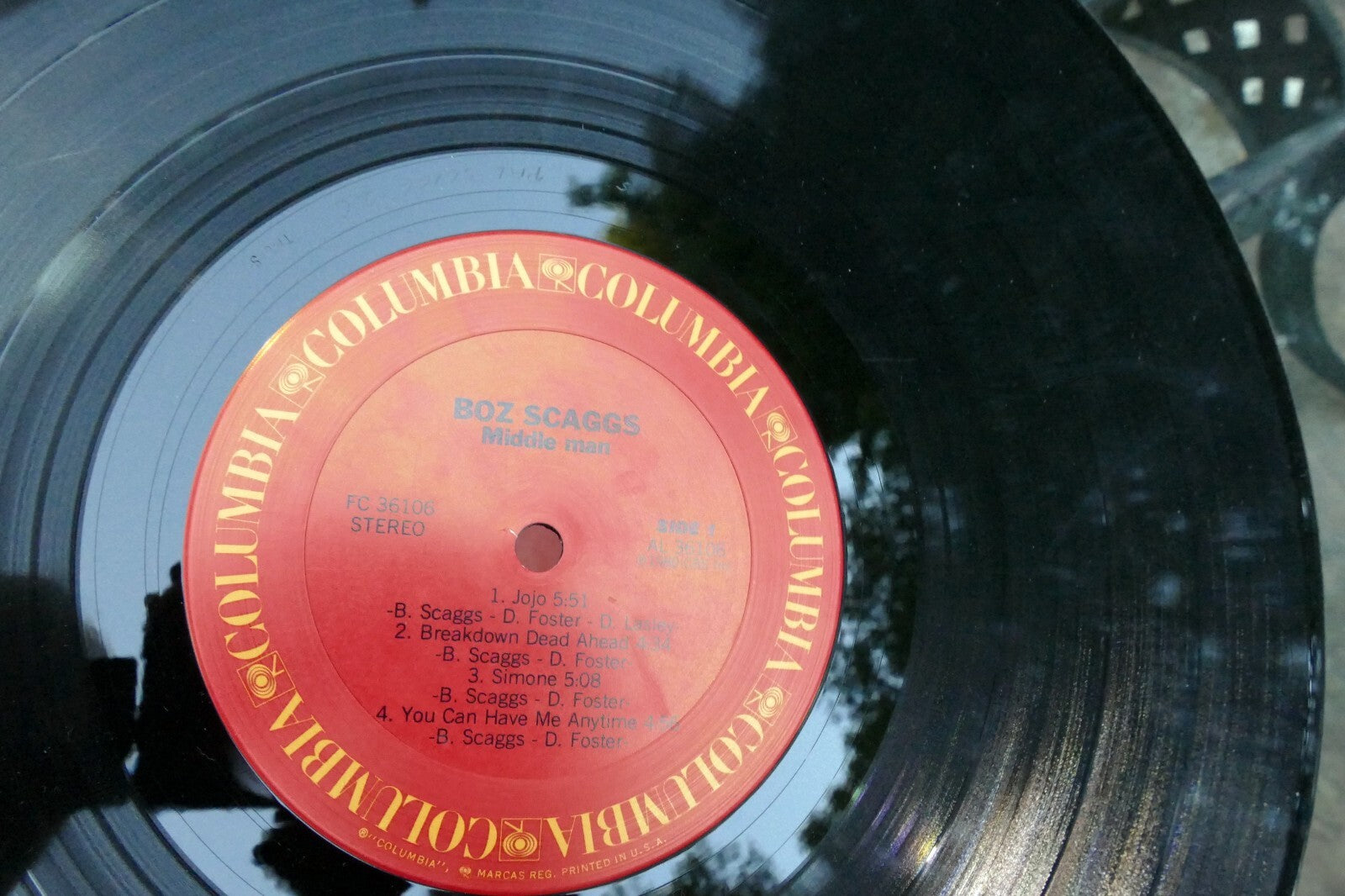 Boz Scaggs Middle Man - 1980 Vinyl Record LP - Columbia FC-36106