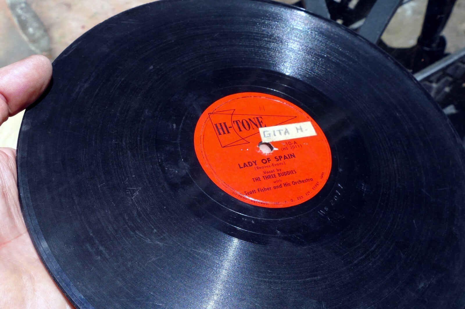 Jeffrey Clay 78rpm Single 10" Hi-Tone Records lade Spain I love you 1949