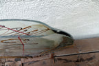 Heavy Hand Blown Multicolored Flat Modern Art Glass Vase Signed Mark Hines
