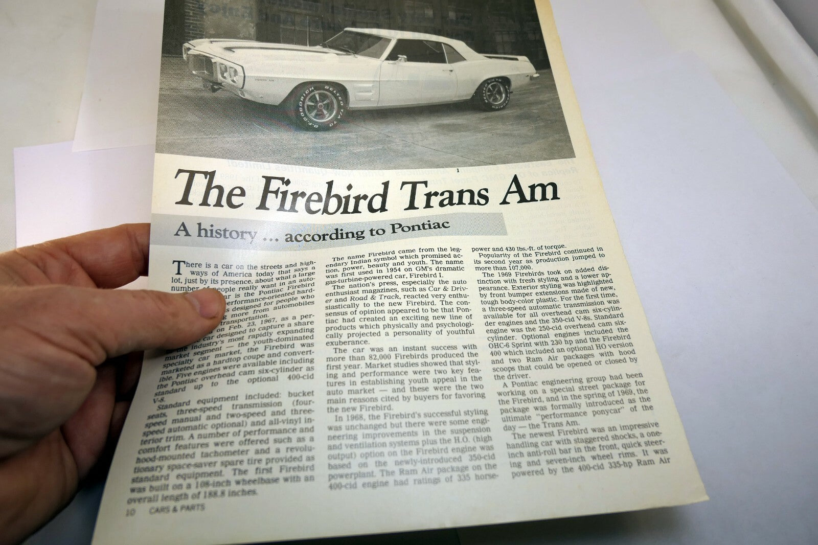 Pontiac Firebird Trans Am Cars & Parts Magazine clipping advertisement Ad