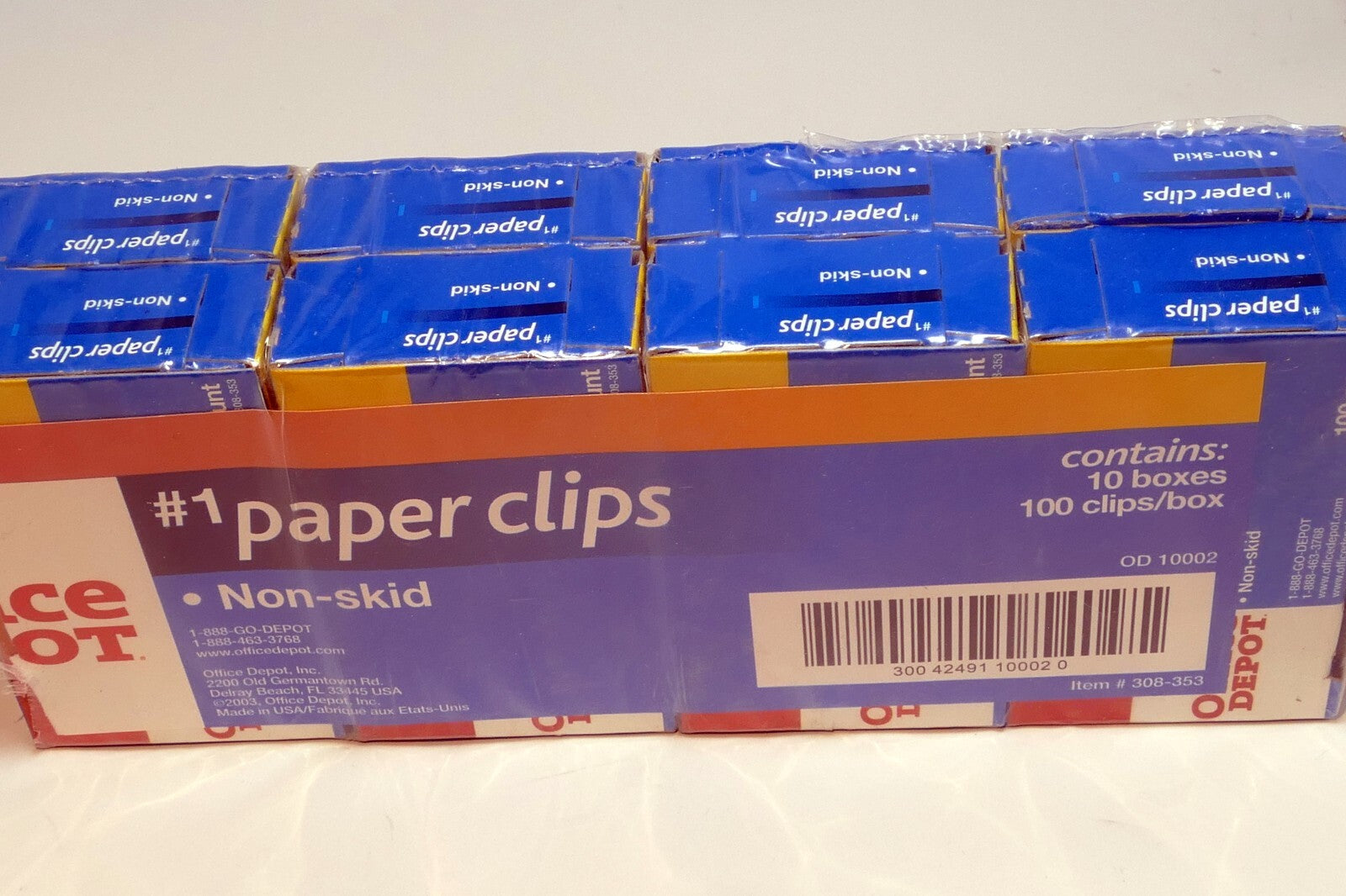 Office depot premium #1 paper clips 8x100 (8 boxes of 100 each) non skid