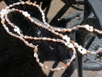 Cowrie shell 16" necklace lei jewelry boho surfer brown ocean pacific hawaii