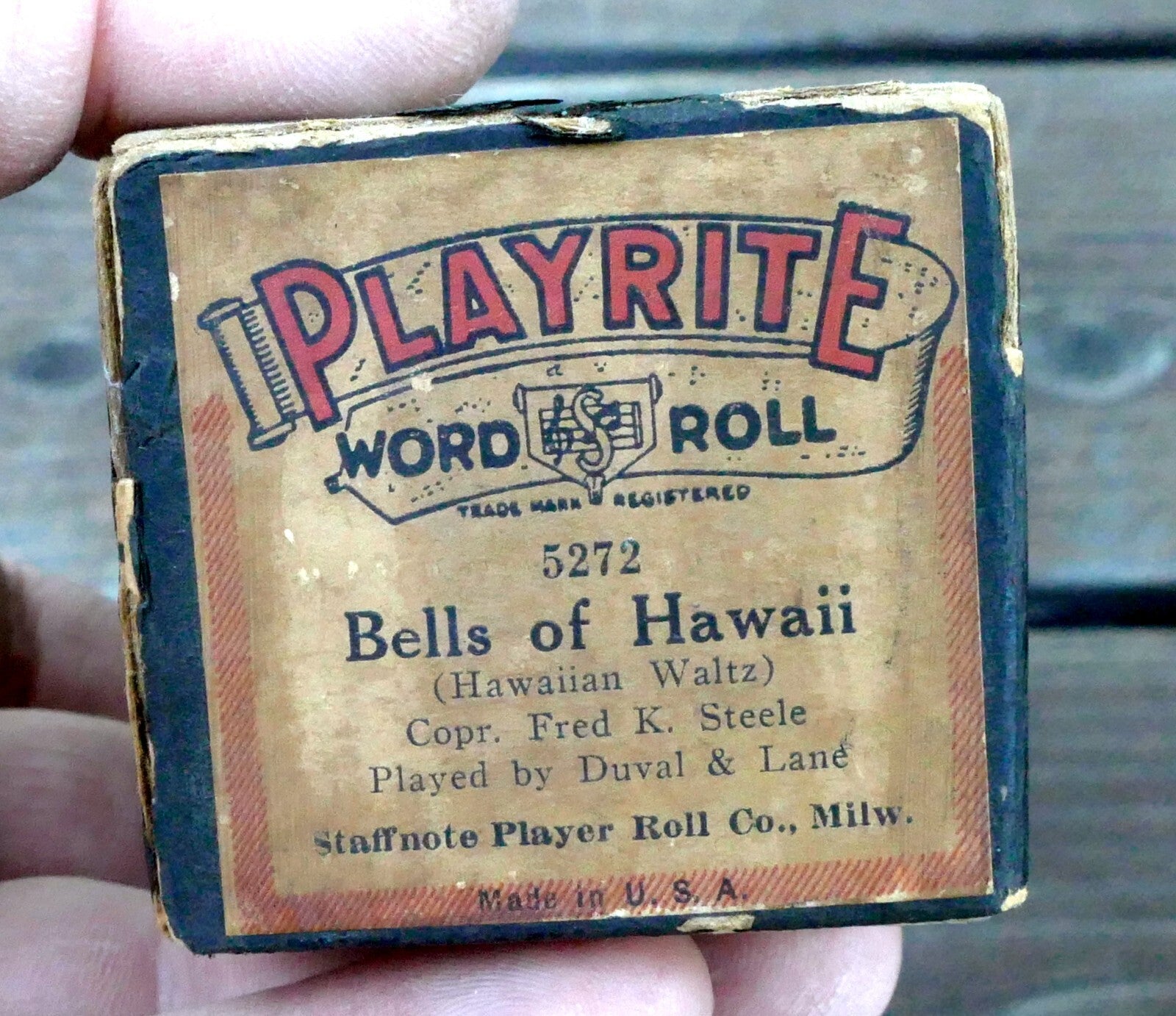 Playrite word roll 5272 bells of hawaii waltz k steele
