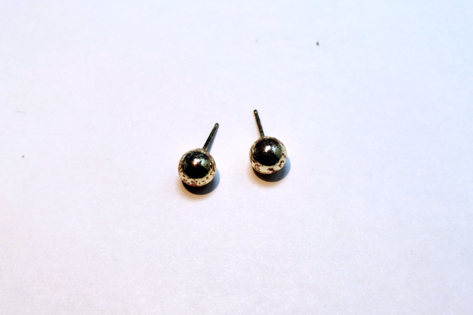 Silver 925 Women's Girls 7mm round  Earrings vintage