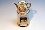 Miniature Limoges France Porcelain Tea Pot Pitcher Candle Warmer  Bonne Nuit