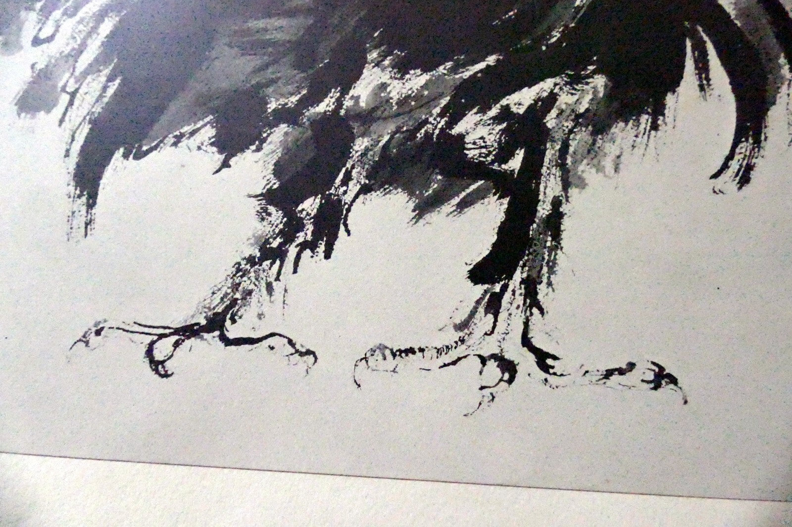 LEONARD BASKIN "Eagle" Woodcut Print - Numbered 54, unframed - vintage