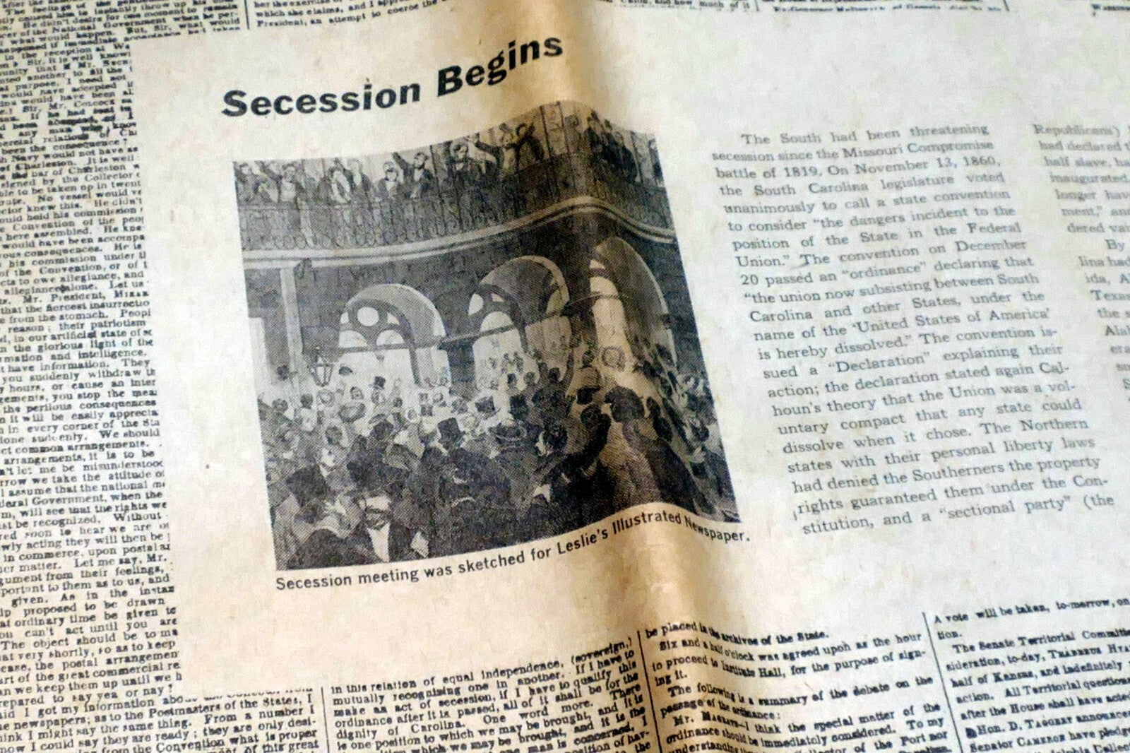 New york times dec. 21, 1860   reprint   civil war, south secession begins