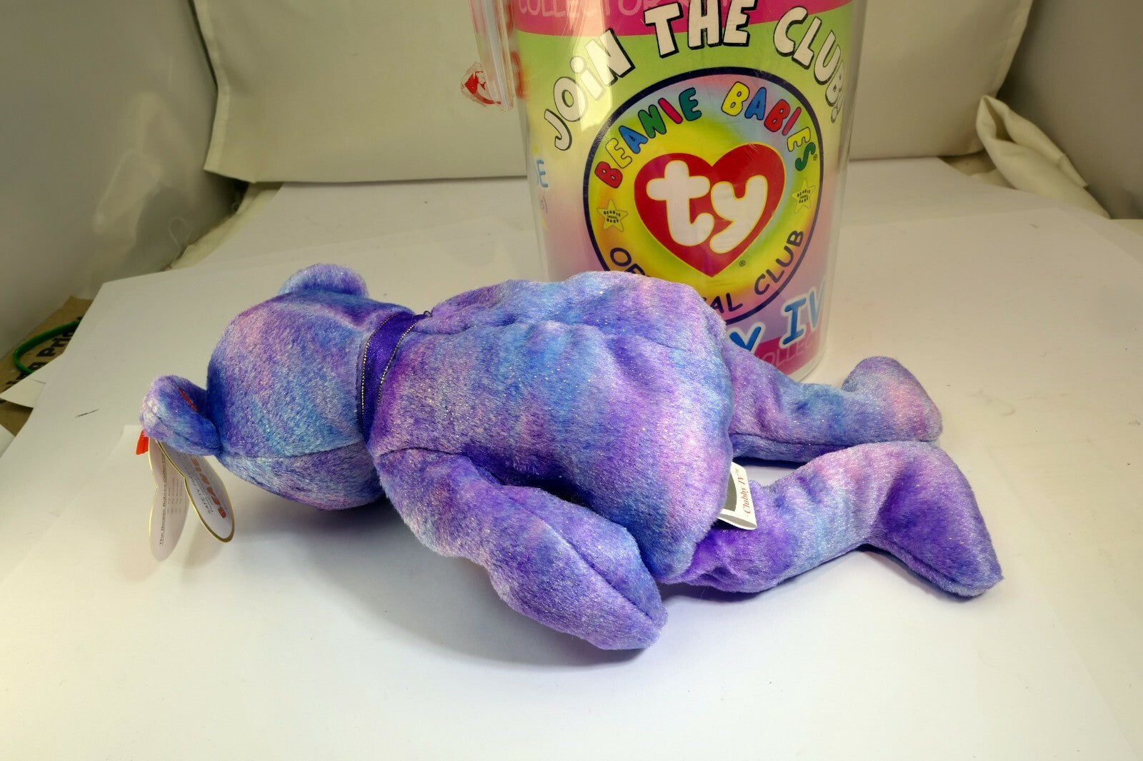 TY Beanie Babies "Clubby IV" USA 8" with Official Club button badge surprise 