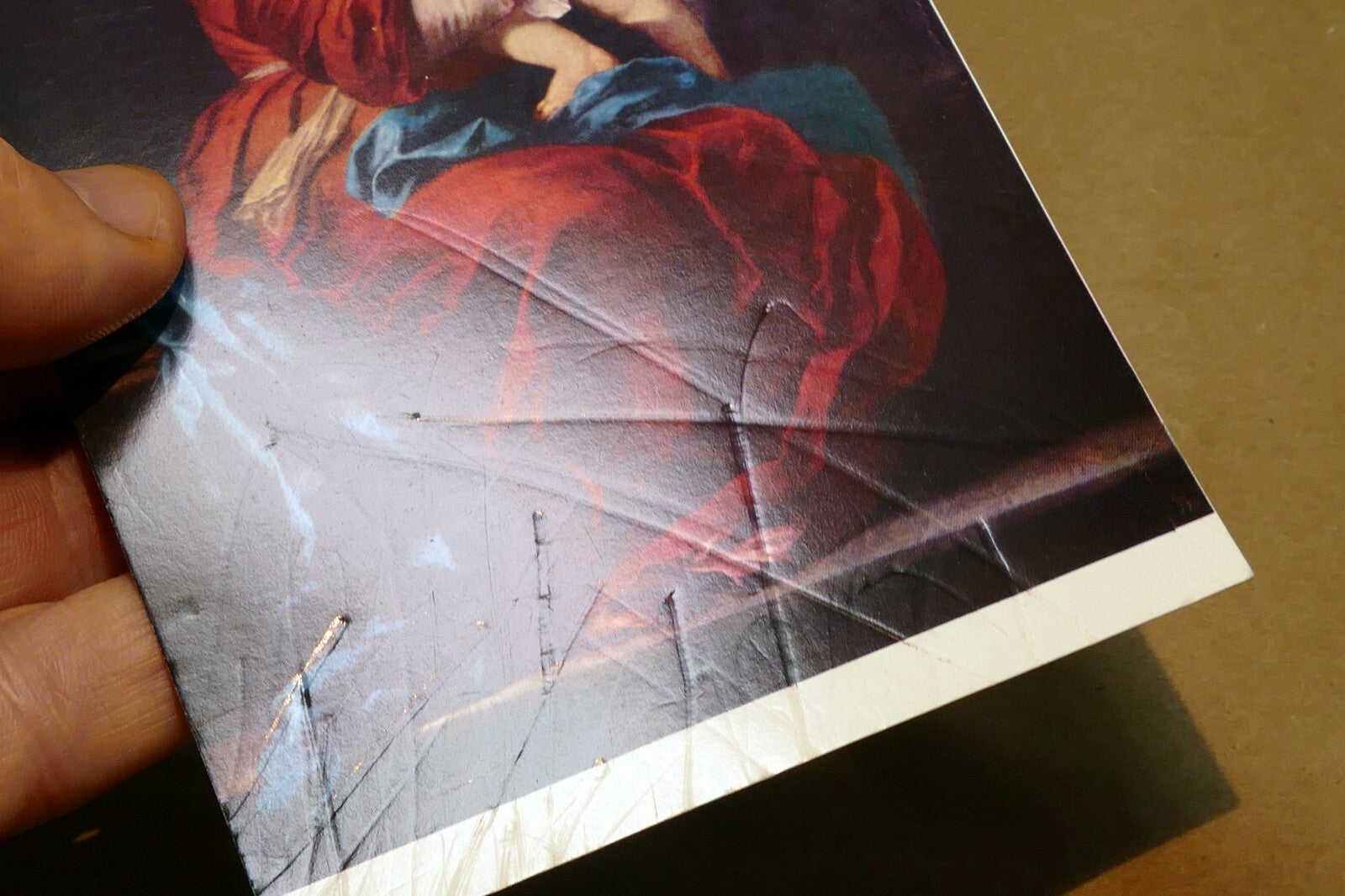 Our Lady of the Rosary Murillo Postcard unposted vintage 1970's religious