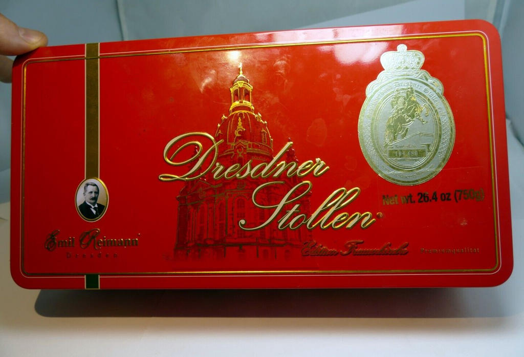 Original dresdner emil reimann tin box metal case germany 5.5x10.5" large