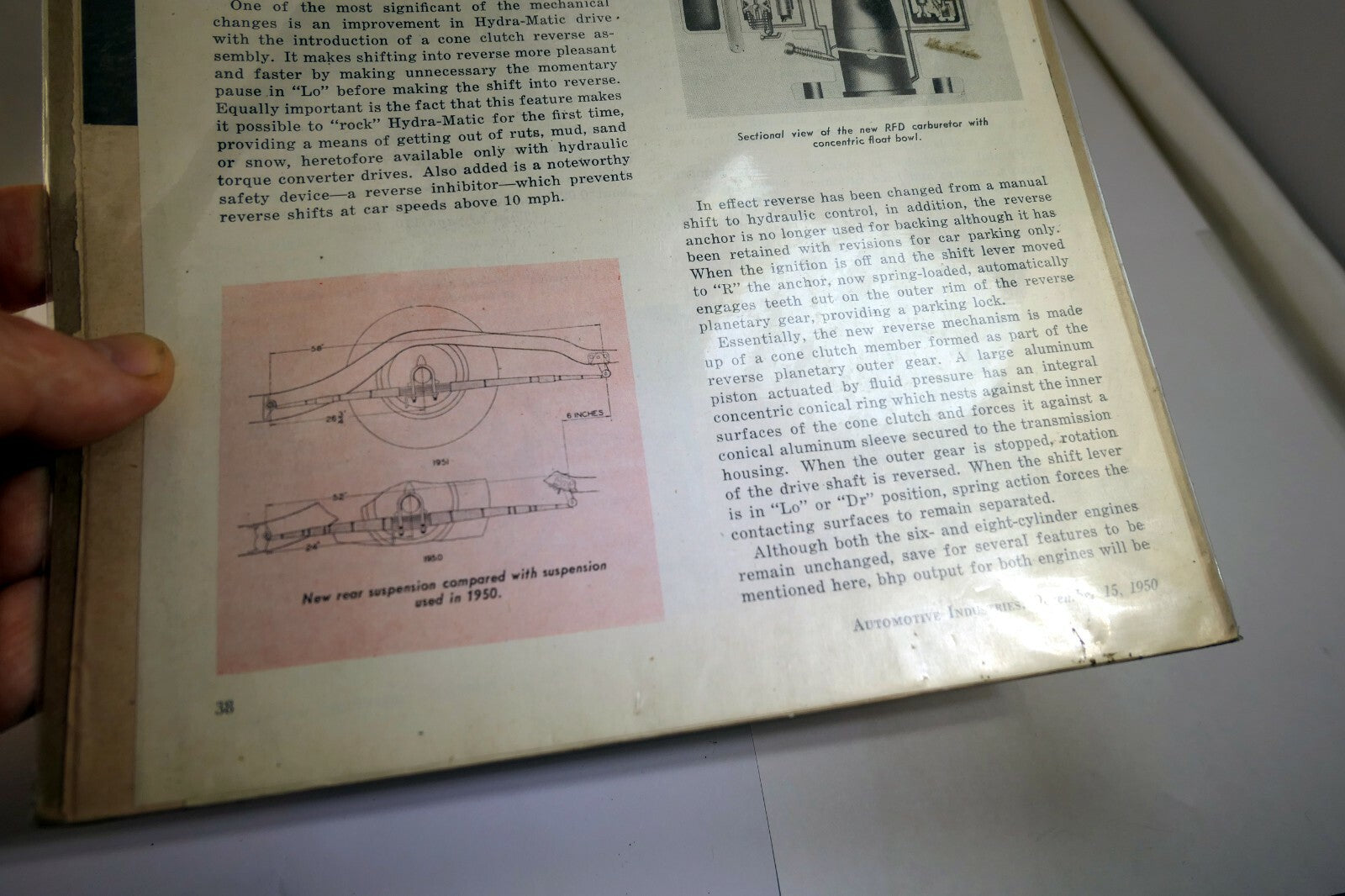 Pontiac 1950 Hydromatic Drive clippings review article Automotive Industries