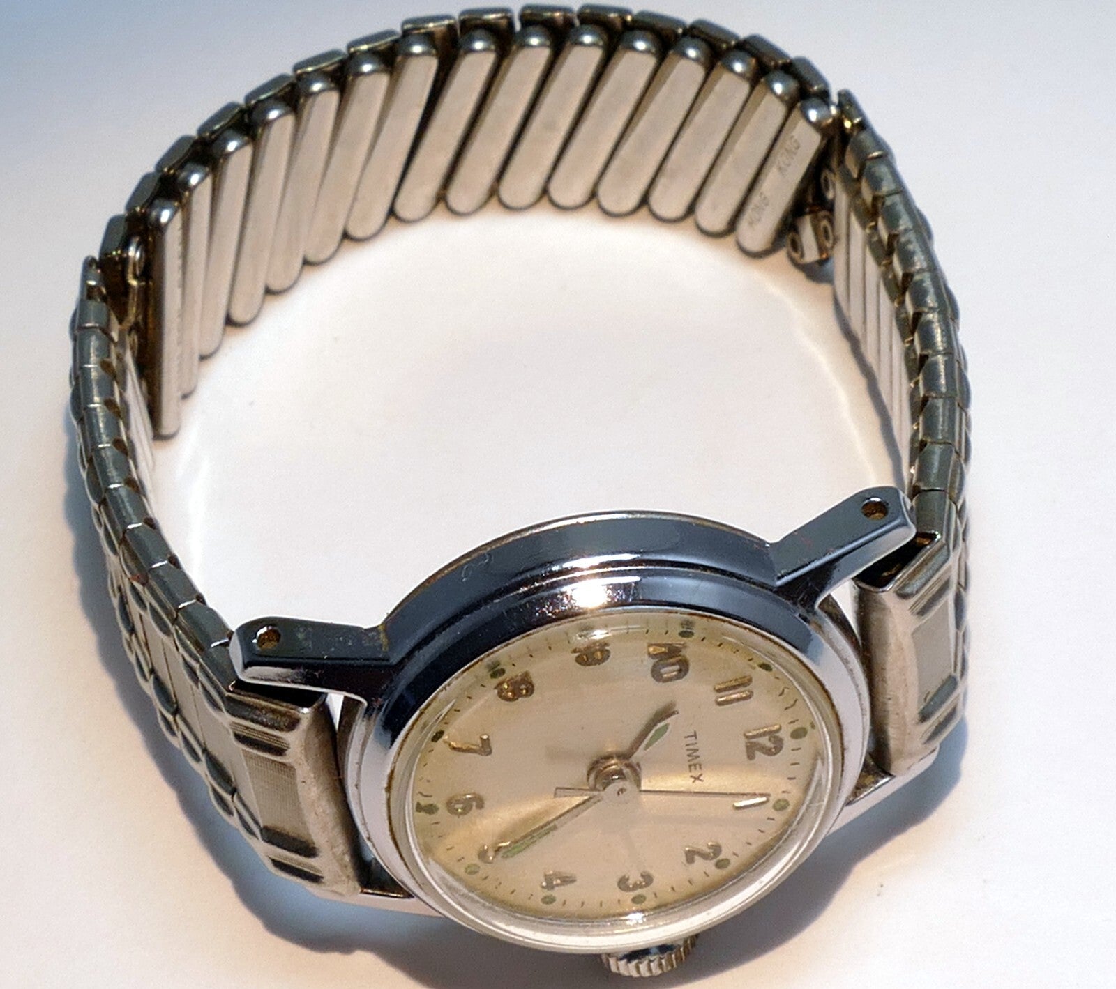 Timex ladies watch wristwatch silver tone   as found untested parts or repair