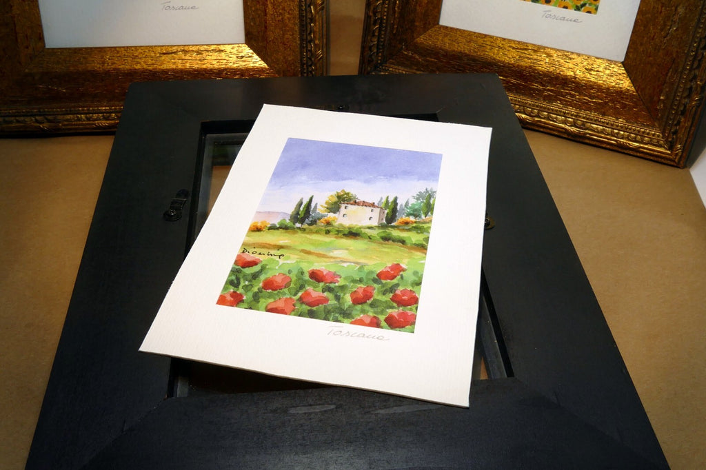 Pack of 3 Italy Tuscany style prints Framed signed Dianne lot of three