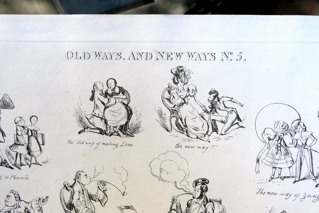 Old WAYS and NEW WAYS No 5 HENRY HEATH CARICATURE PRINT  1840 Victorian