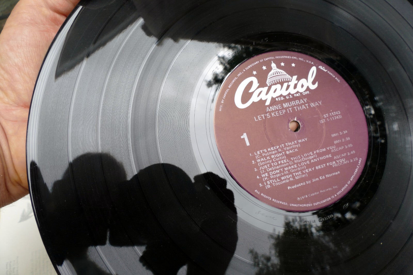 Anne Murray  LP  Let's Keep It That Way  Capitol  1978 ST-11743