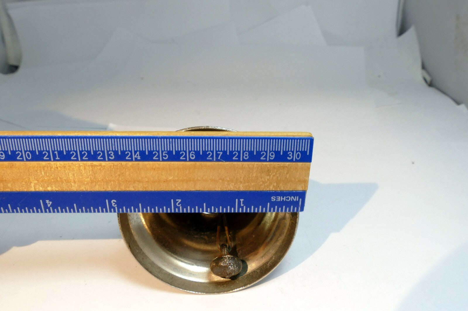 2" Steel metal School Diner Bell with wooden handle
