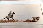 original artwork by artist  Rodeo Rider by Dick Rienstra Lithograph 10X20"