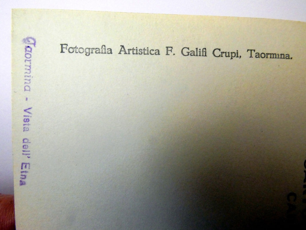 Cartolina Postale Carte "Gevaert" postcard AntiqueTaormina Italie 1900's unused