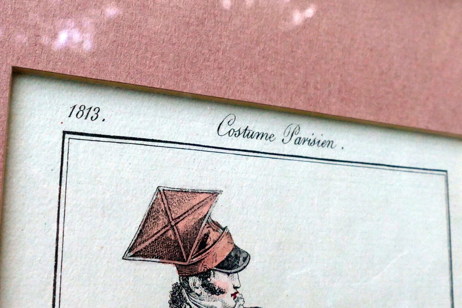 Fashion Engraving 1813 Parisian Costume French Gentleman's Skating framed