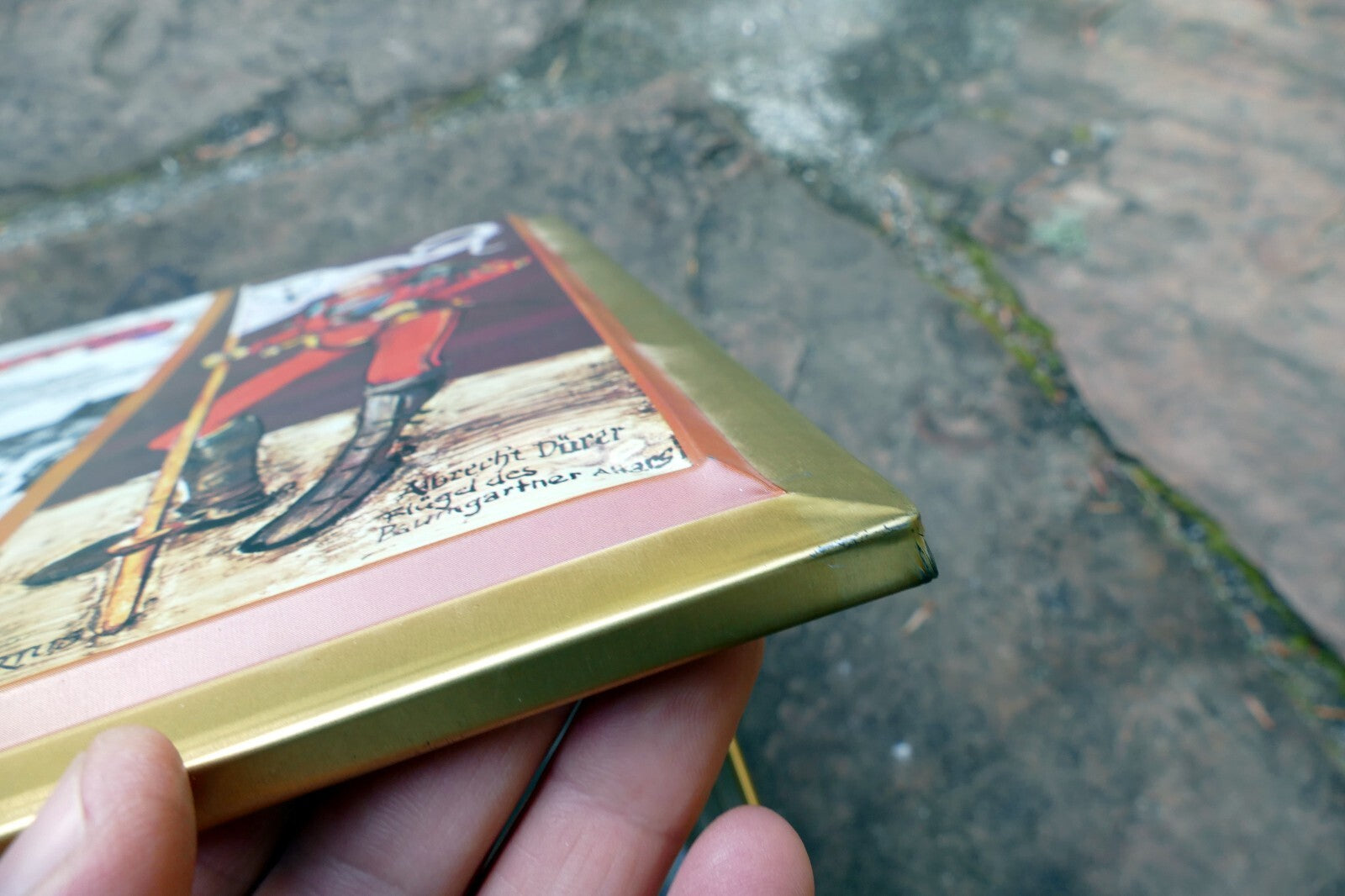 German Tin Box Schumann Nürnberger Burg Lebkuchen 12X15X5" large knight metal
