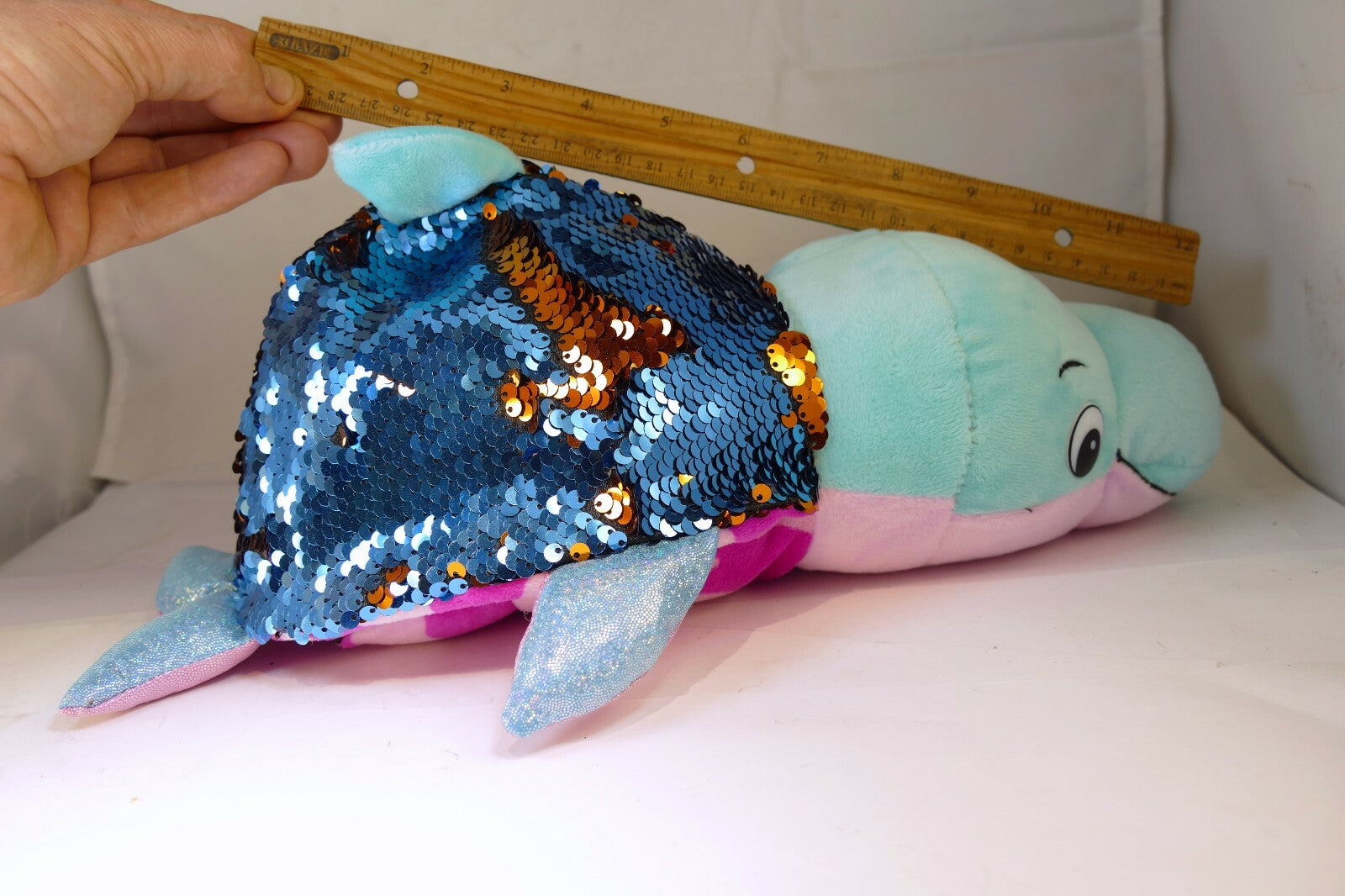 Flipazoo Danica Dolphin 14" Flippable Sequins plush toy two in one