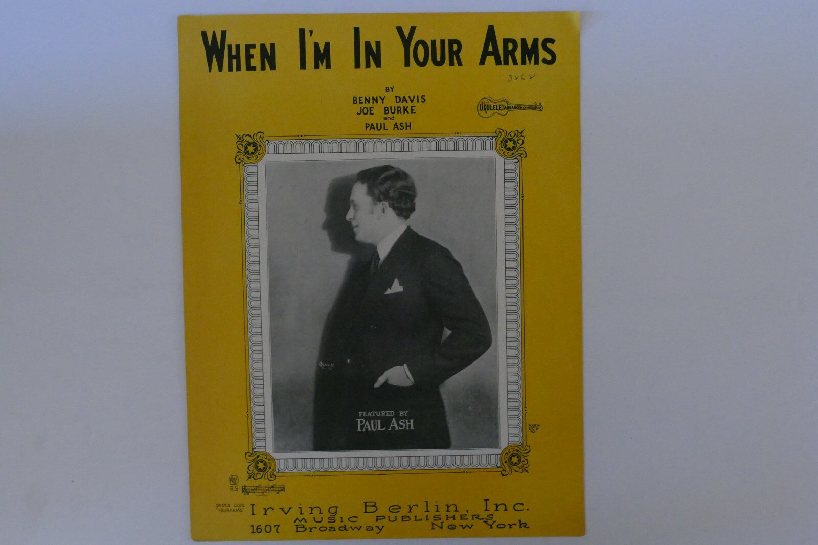 When i'm in your arms, sheet music 1926, by benny davis, joe burke and paul ash