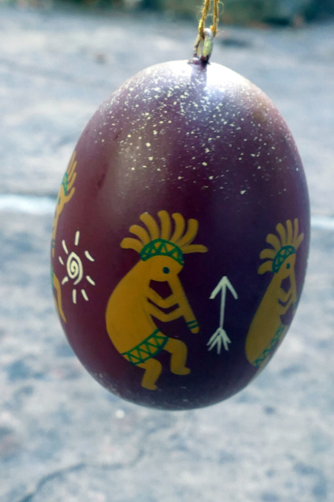KOKOPELLI  NATIVE AMERICAN DANCE DESIGN GOURD CHRISTMAS ORNAMENT