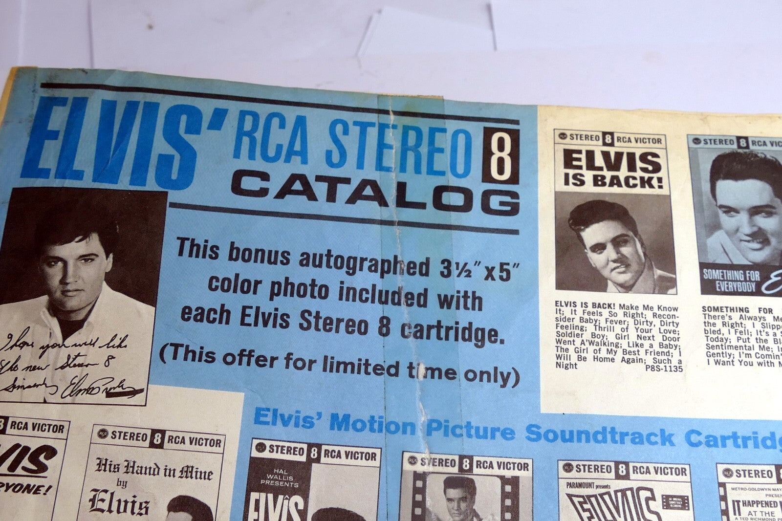 Inner sleeve   elvis presley vinyl lp photos stereo 8 catalog rca victor records 1960