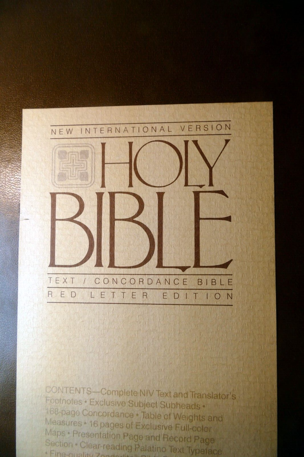 Holy bible new international version with red letter 1983 ninth print