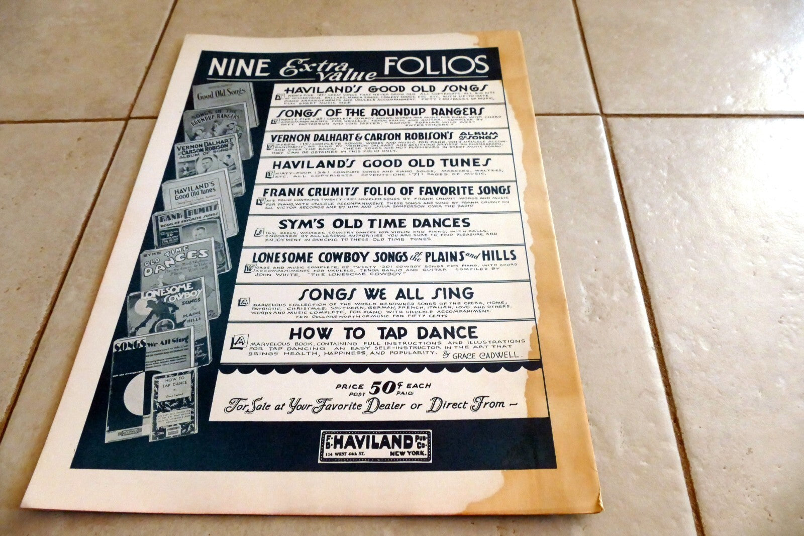 Indians and Trees by George Cohan 1933 Music Sheet