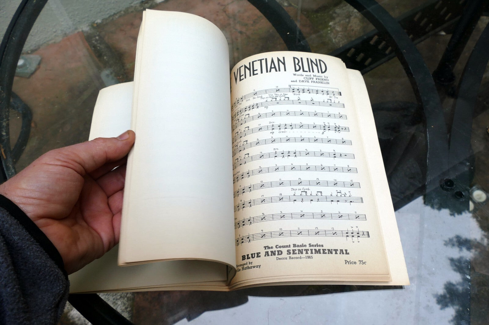 The Girl Behind Venetian blind Fox Trot Sheet Music 1939 orchestra Hathaway