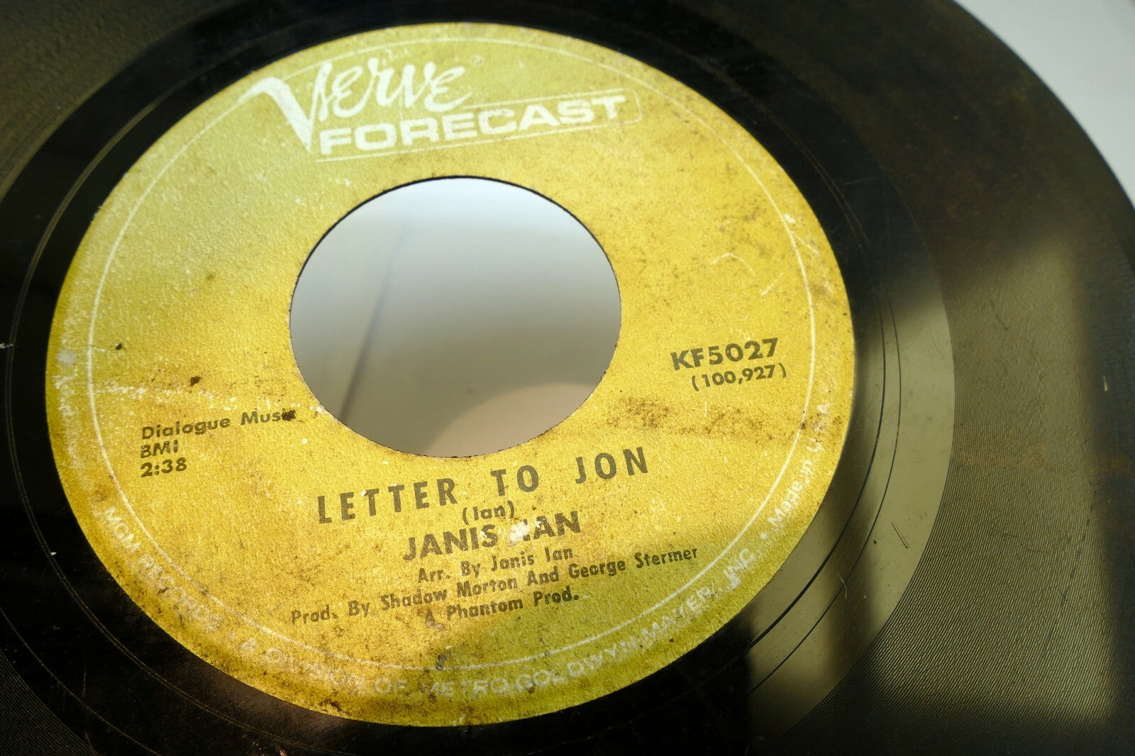 Janis ian   society's child/ letter to son   vinyl 45 record   as found