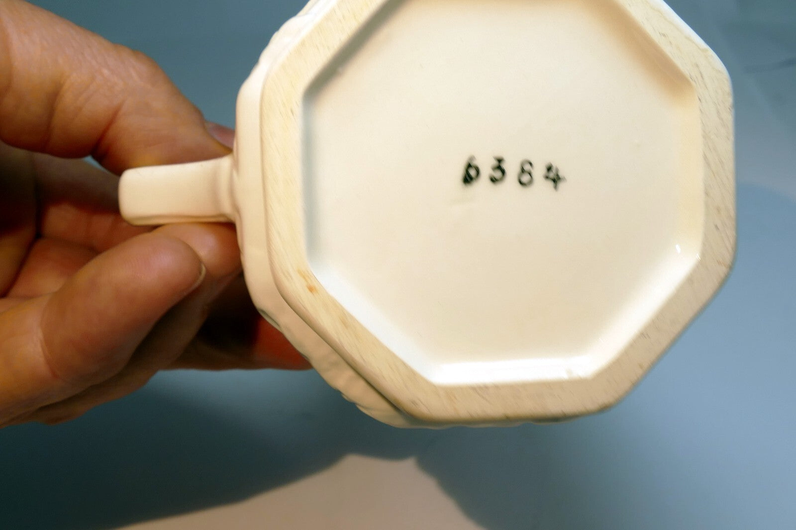 MASON'S PATENT IRONSTONE CHINA ENGLAND OCTAGONAL PITCHER IVORY 6384