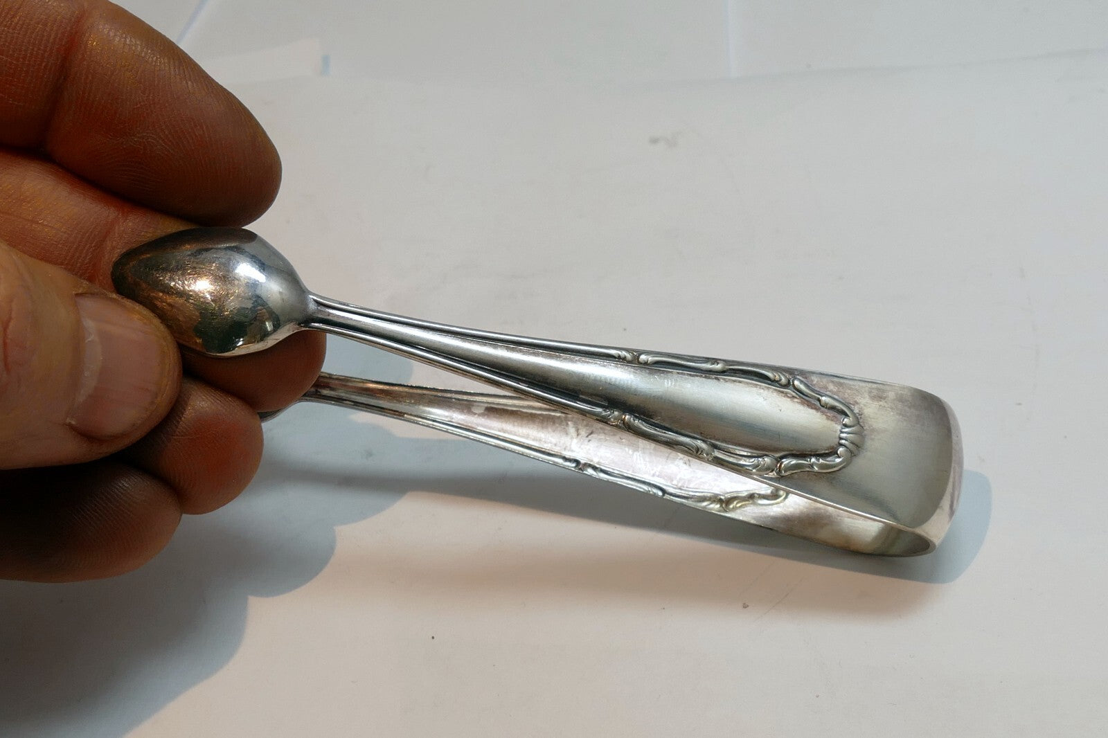 Silver Plate Motif Sugar Cube Tongs for tea pot