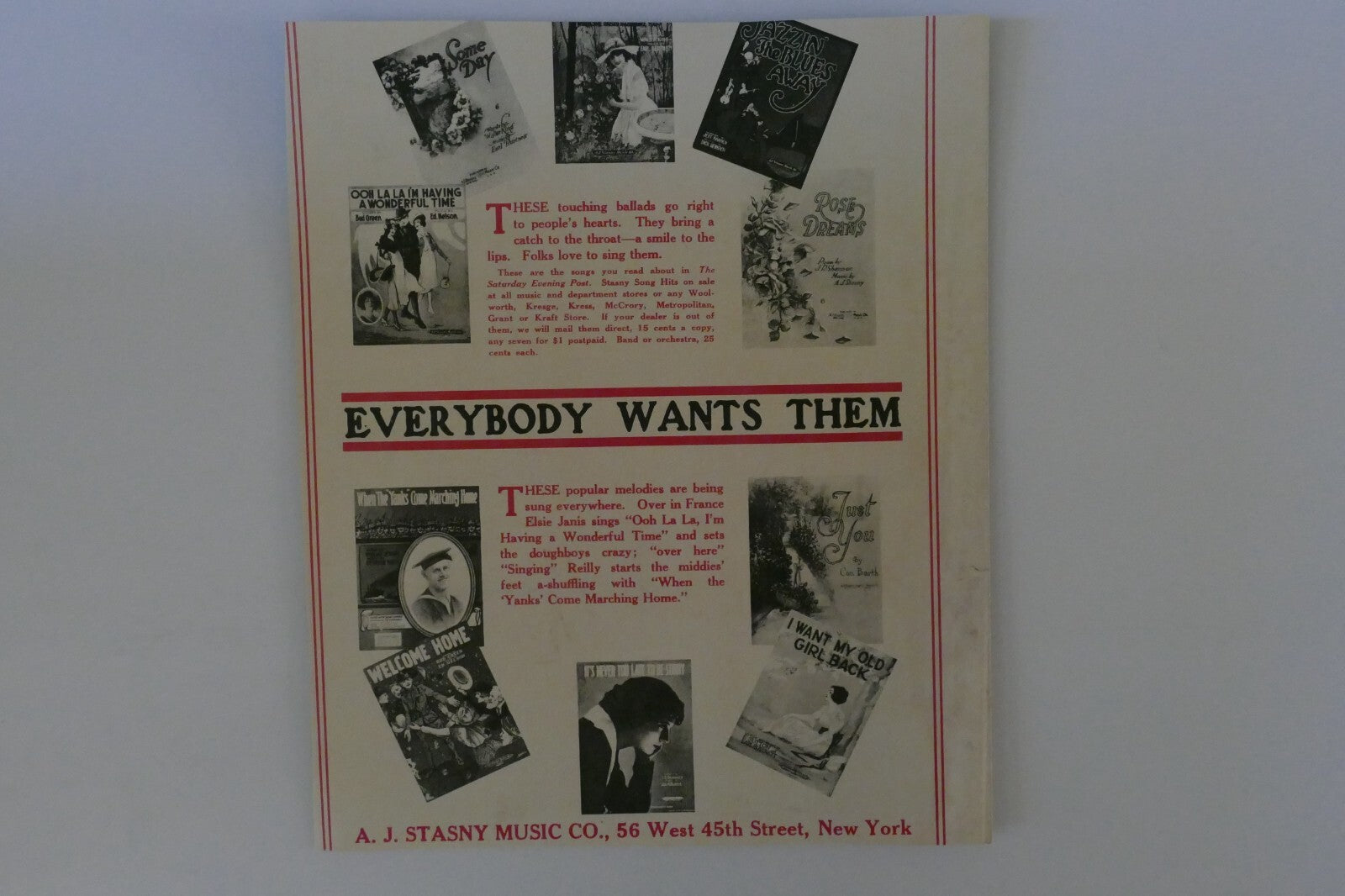 Bangalore 1919, by Earl Burtnett and A. J. Stasny, A. J. Stasny Music Co.