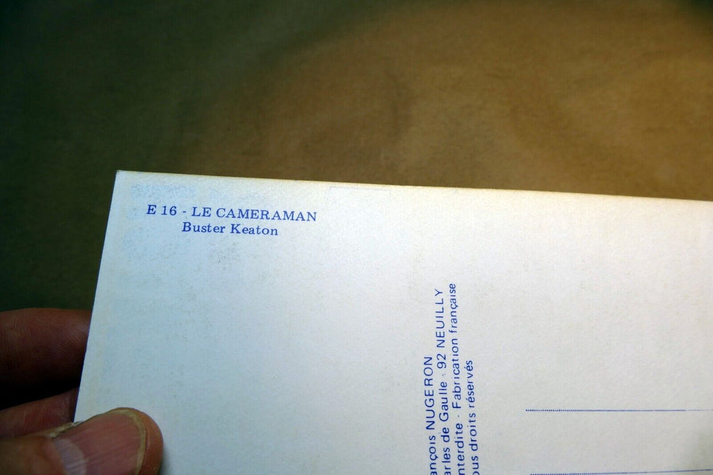 Le Cameraman BUSTER KEATON 1920's E-16 Postcard Paris France - unposted