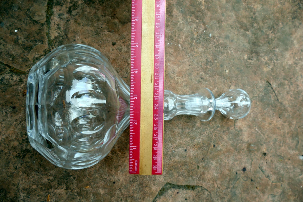 1 Litter Glass Decanter Lead Cut crystal With Stopper 8" tall