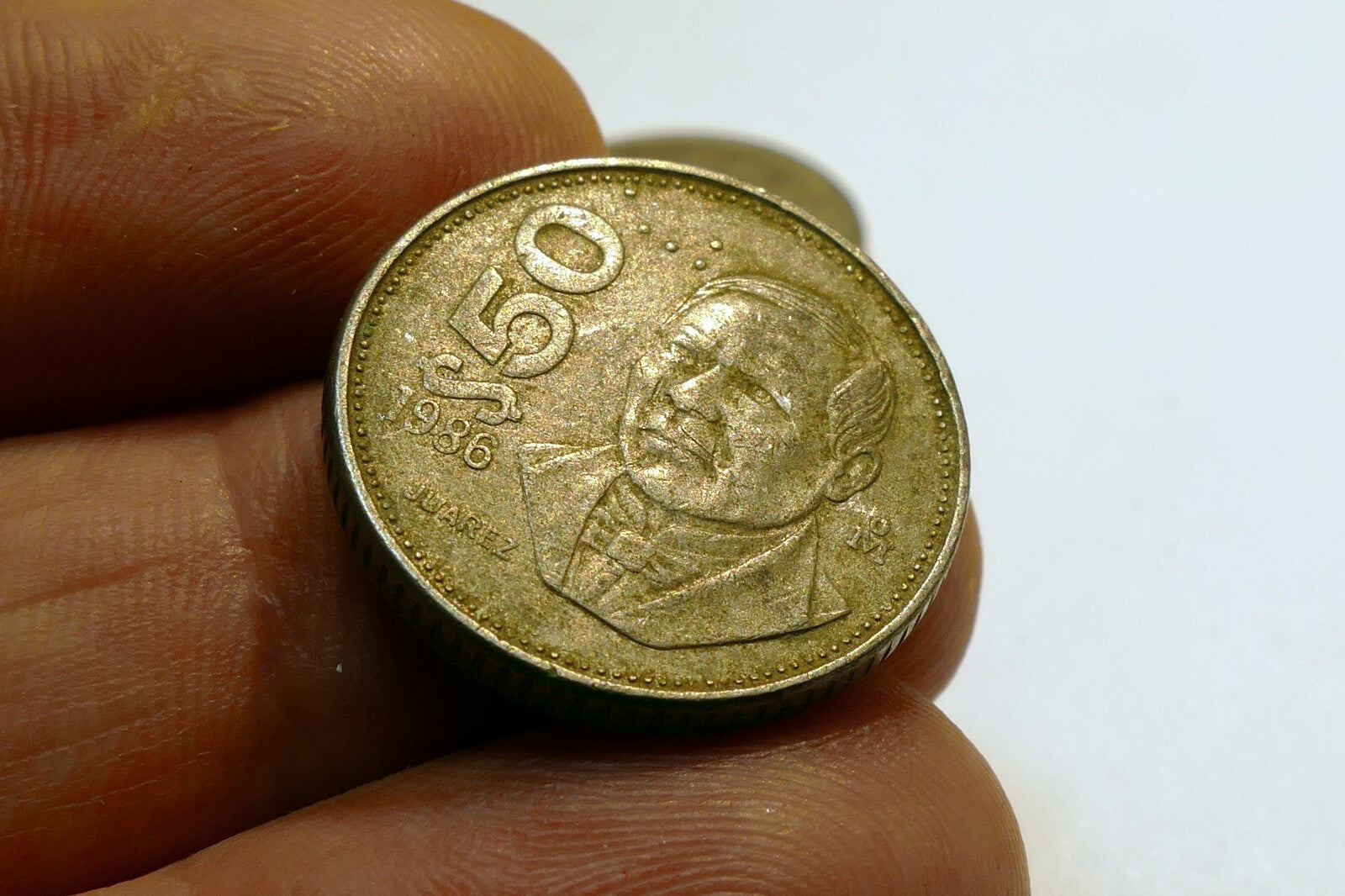 150 Mexico 50 X 3 Pesos Coin Benito Pablo Juárez García - pack lot of three 1986