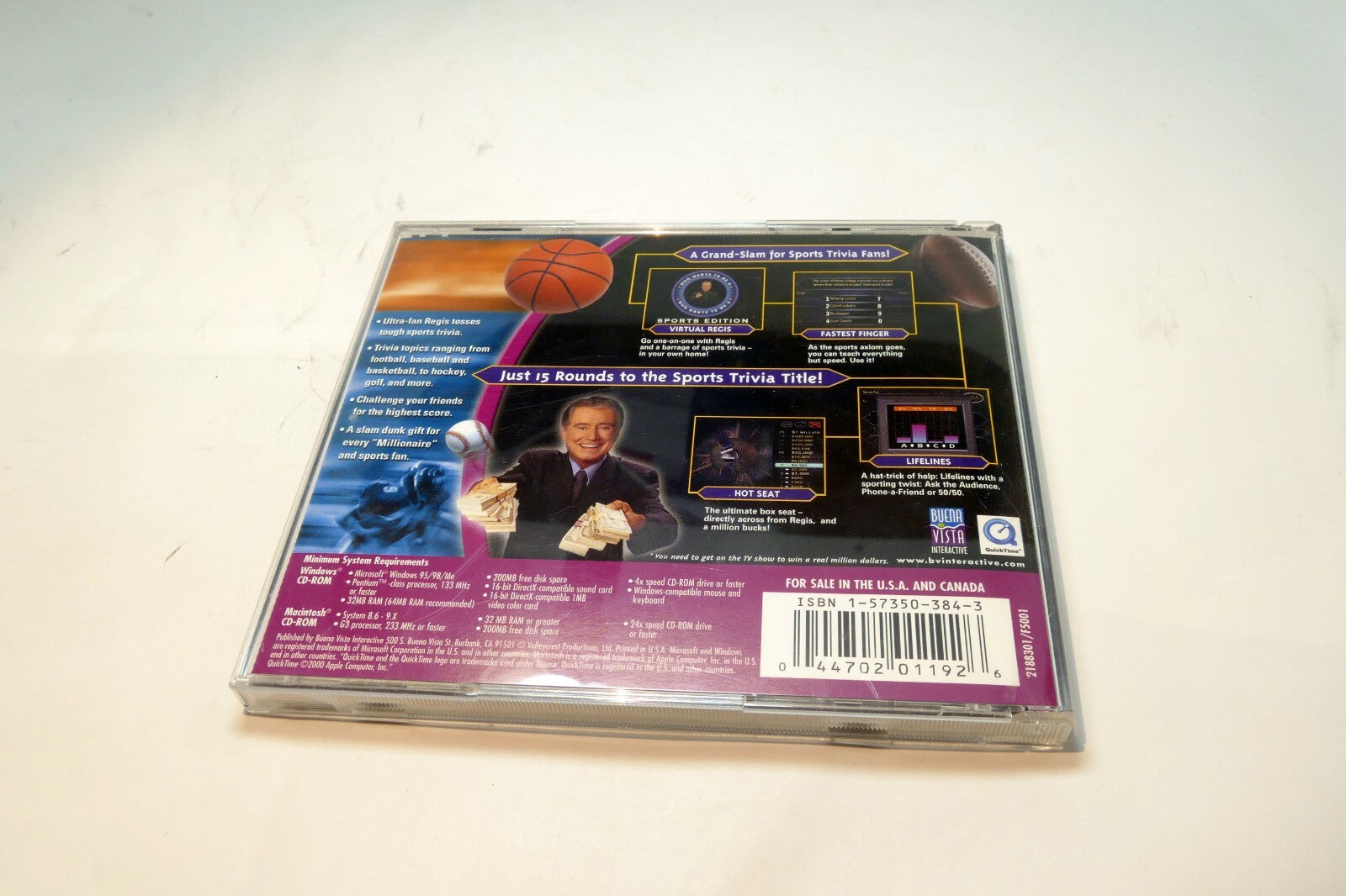 Who Wants to be a Millionaire CD ROM PC Interactive SPORTS Windows 95 98 Me