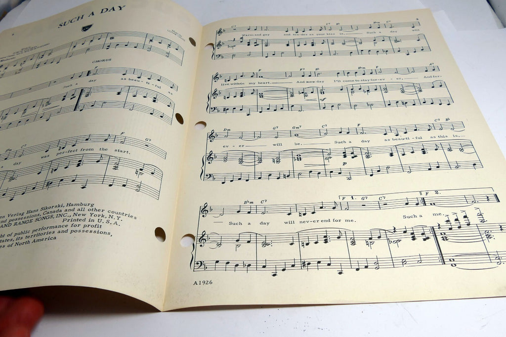 Such a Day Cochran Rothenberg by Lotar Olias   sheet music 1955
