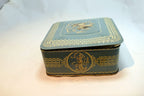 Wedgewood-Style Candy Tin Made in Holland blue teal white  girl with cherubs