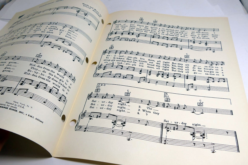 Tennessee Saturday Night Billy Hughes 1947  Sheet Music Home Folks